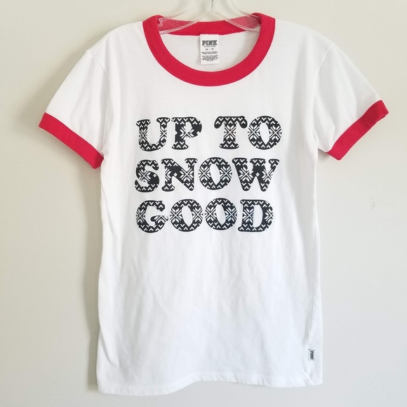 PINK Victoria's Secret Tops - PINK Up To Snow Good Vintage Style Tee
